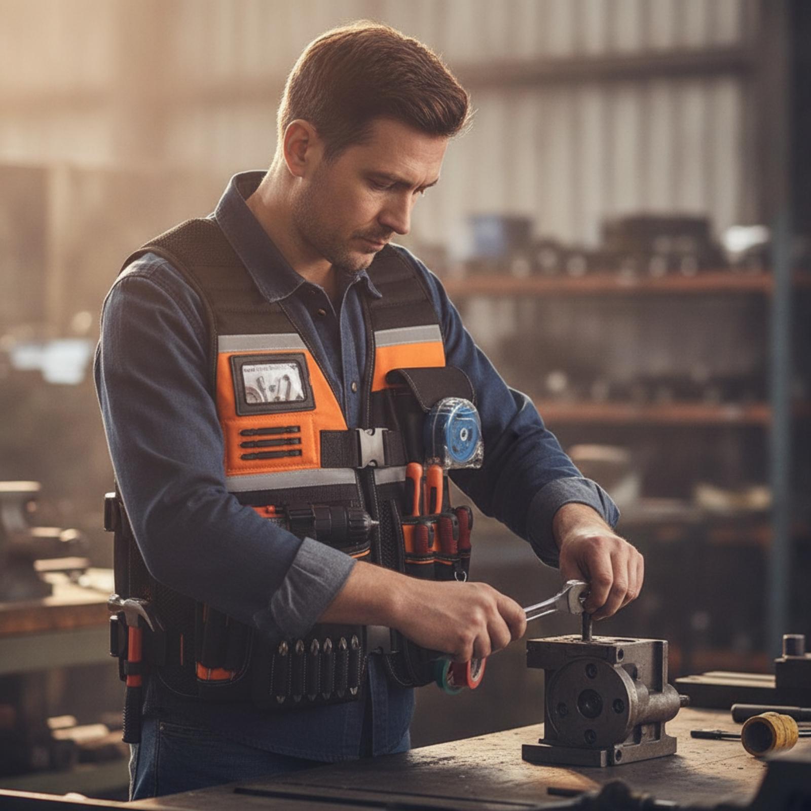 Hand Tools In Workshop - Multifunctionele werkkledingvest, stevig en reflecterend, geschikt