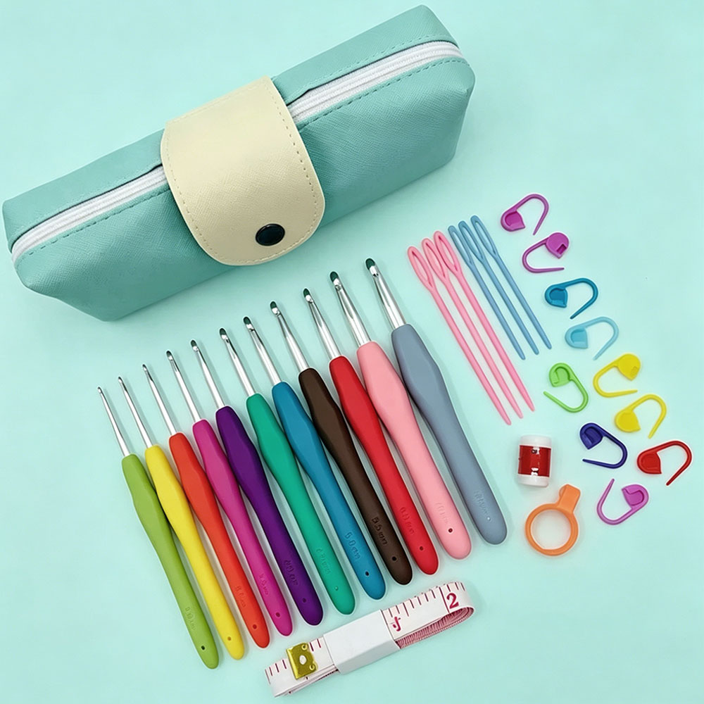 Tool Set - 37-delige haaknaaldset met opbergtas, zachte handgrepen,